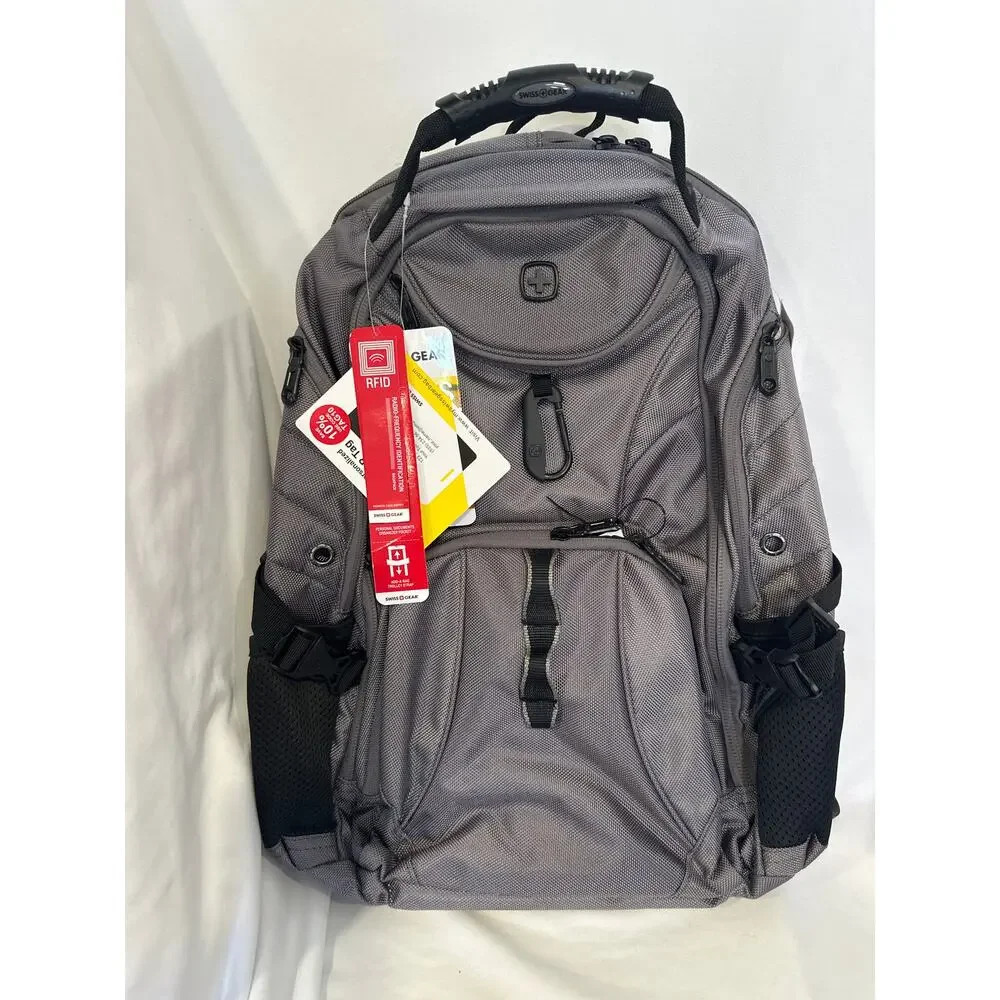 SWISSGEAR 1900 ScanSmart TSA Laptop Backpack with RFID Protection- Gray